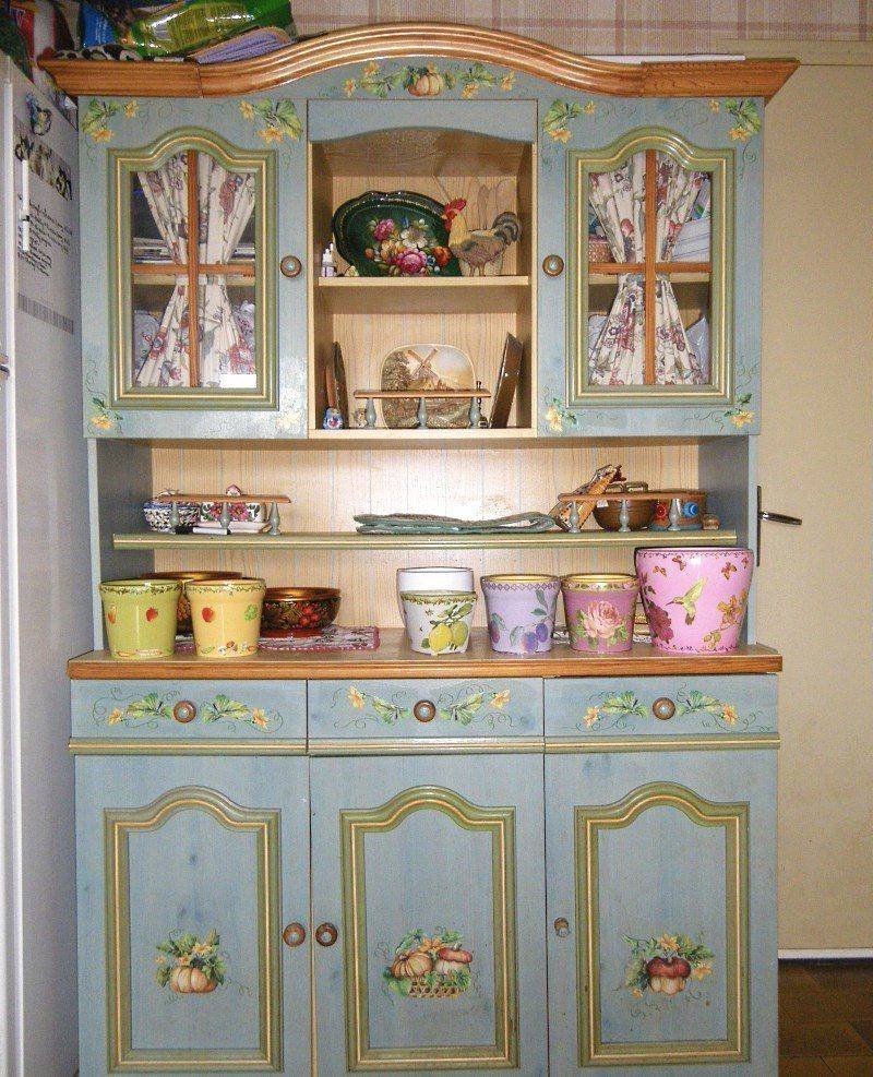 Кухонный буфет в стиле Прованс декупаж