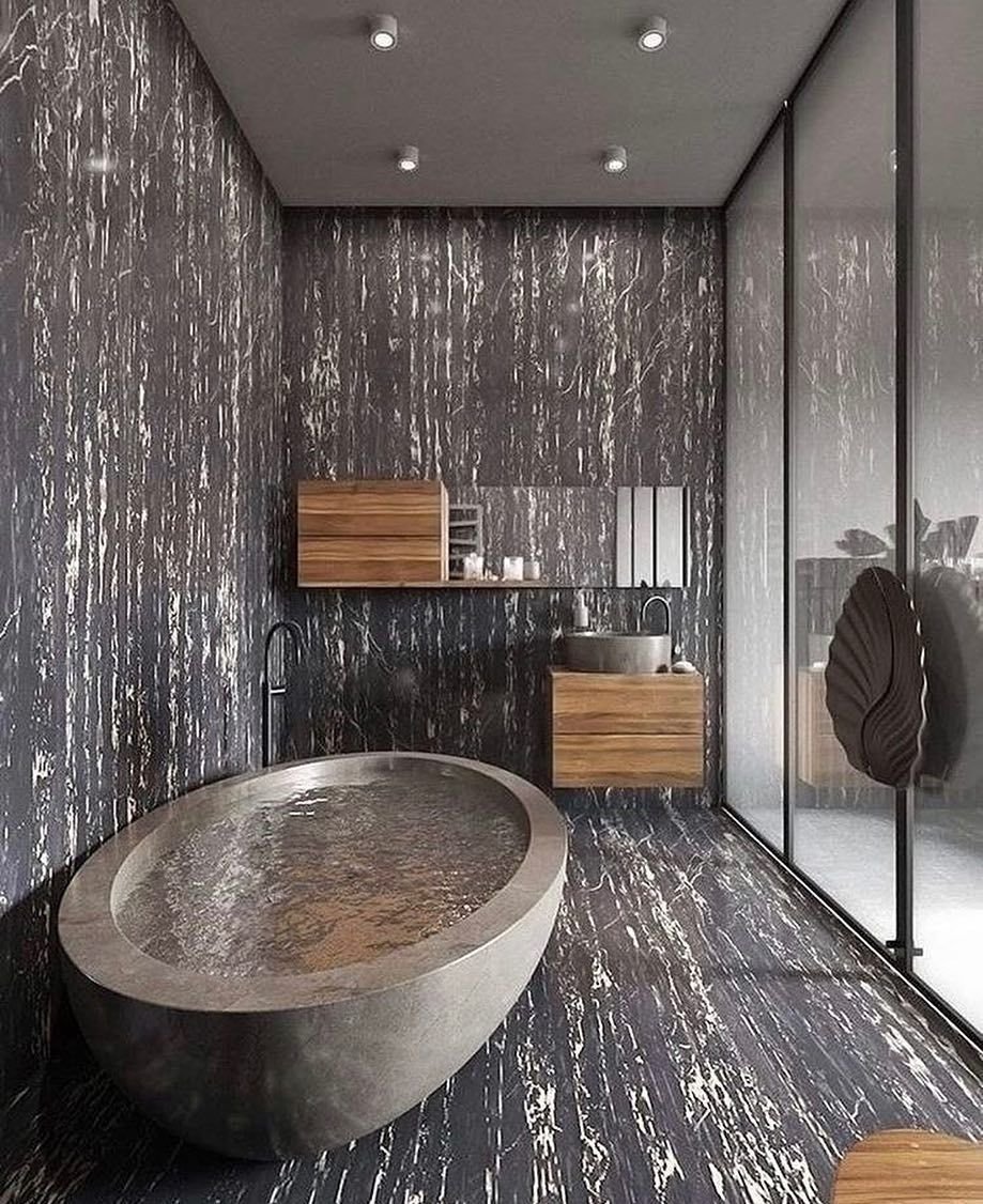 Современная ванная бетон