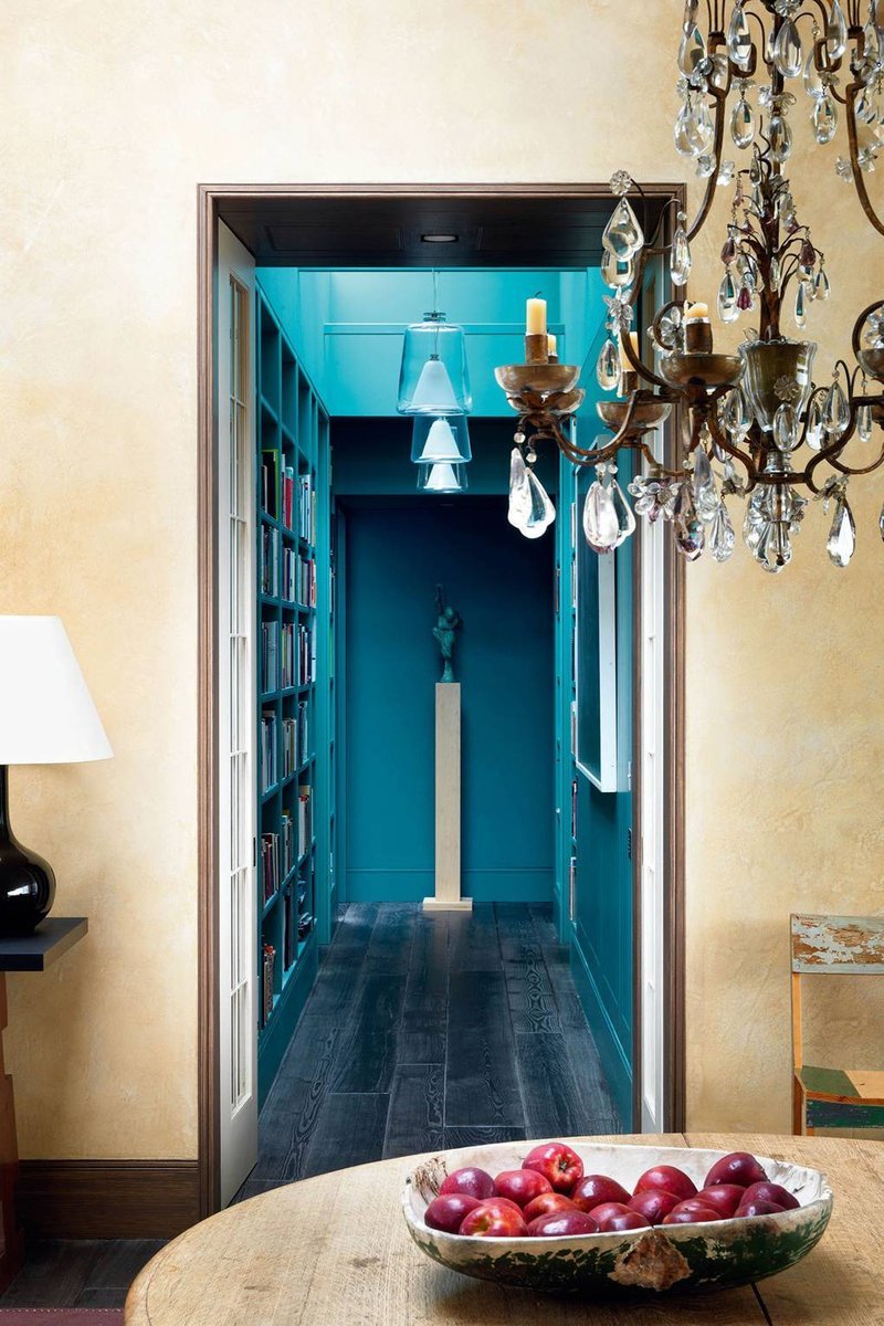 Синяя прихожая интерьер