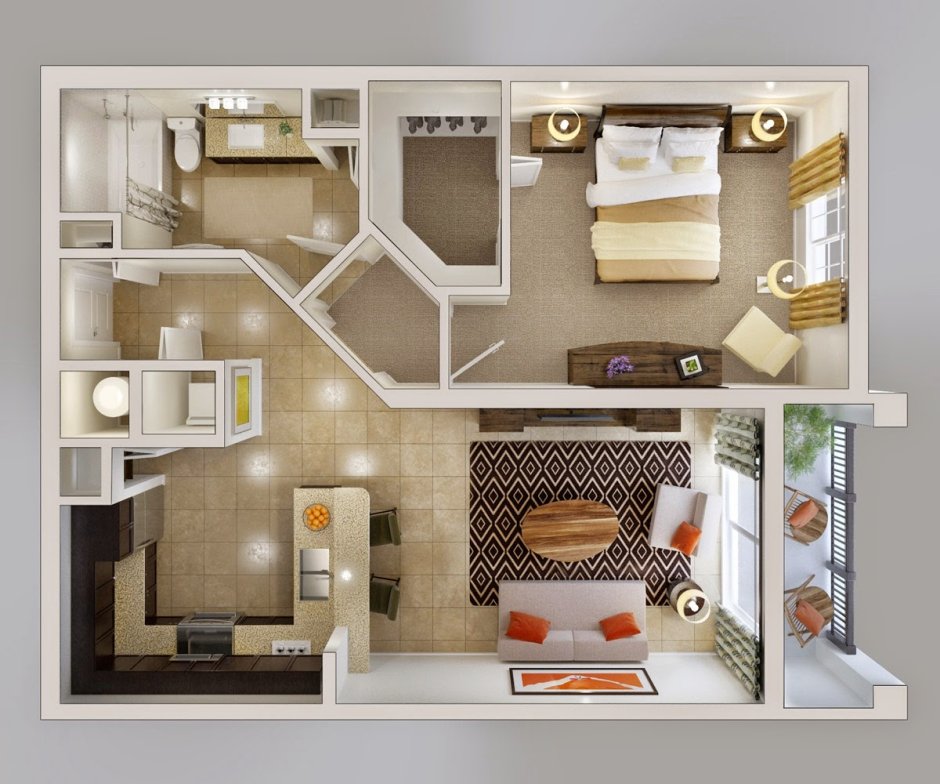 Планировка трехкомнатной квартиры