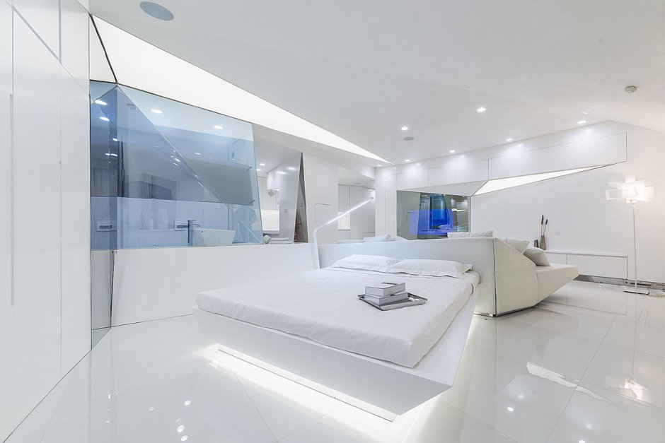 Спальня в футуристическом стиле в квартире