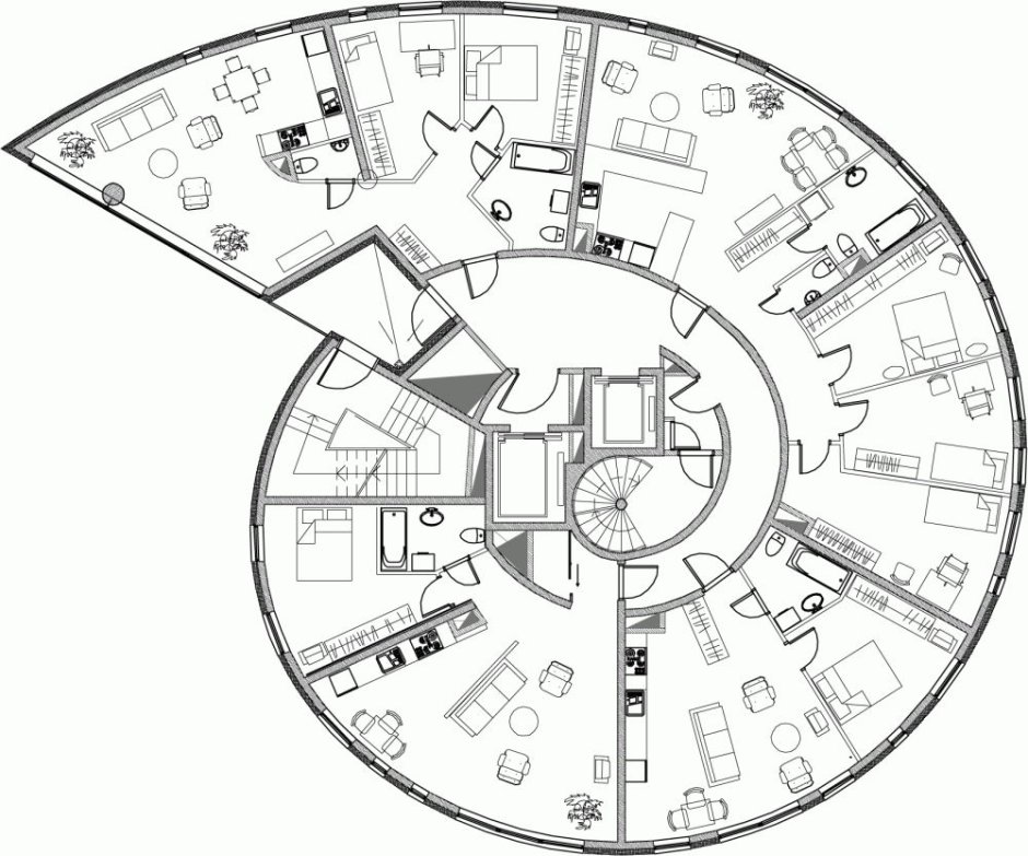 План круглого здания