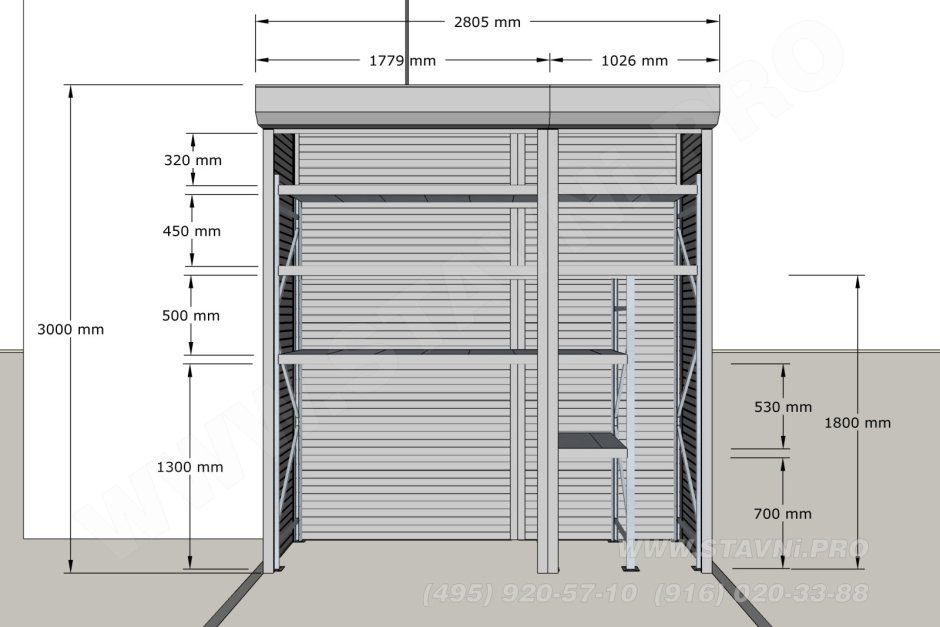 Роллетный шкаф в паркинг