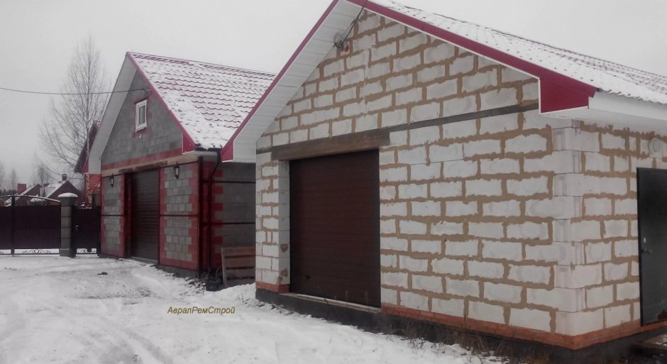 Гараж из пеноблоков блоков
