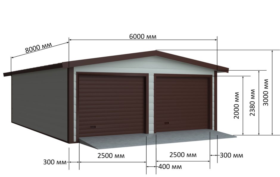 Гараж из сэндвич панелей 7х10
