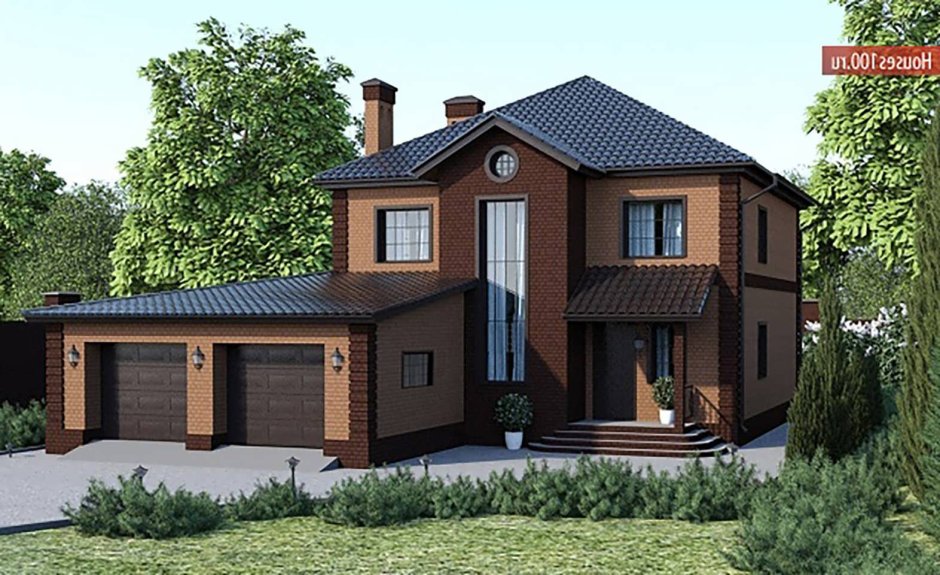 Двухэтажный дом с гаражом