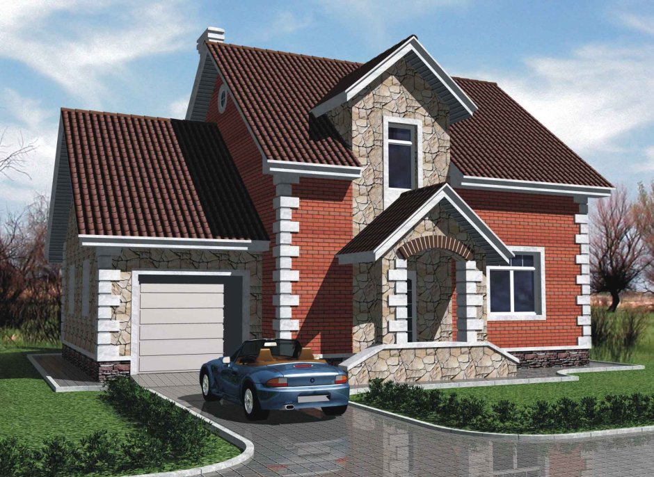 Фасады домов с гаражом