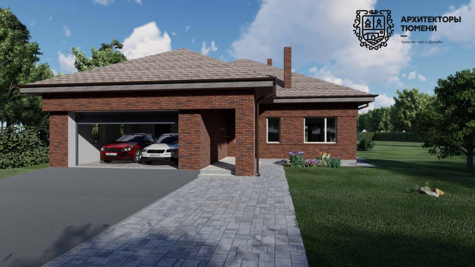 Кирпичный одноэтажный дом 140кв