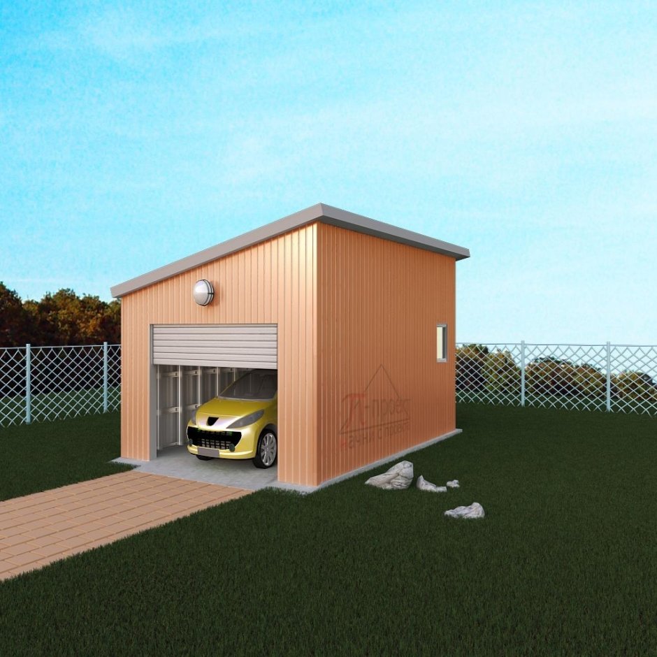 Двухэтажный гараж с односкатной крышей проекты