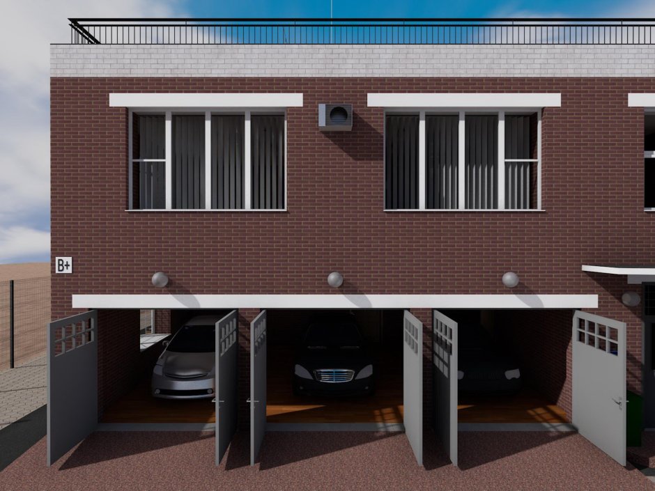 Проект двухэтажного офисного здания с гаражом