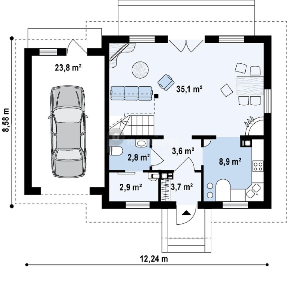 Финские одноэтажные дома с гаражом