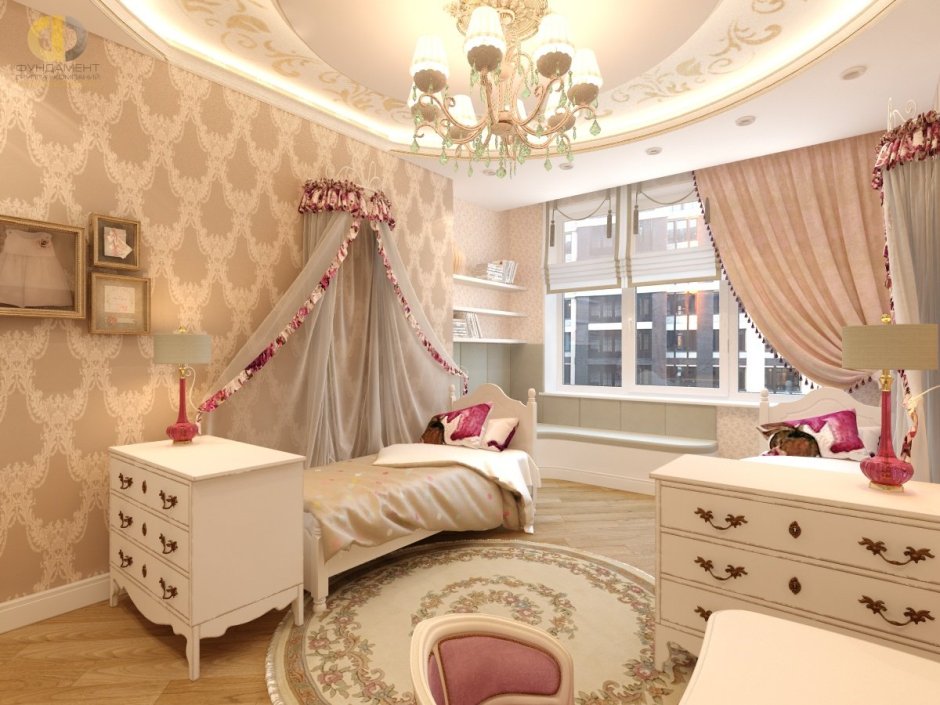 Спальня для девочки в классическом стиле