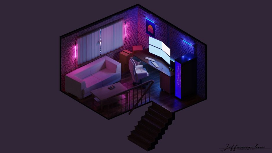 Арт комната Cyberpunk 2077