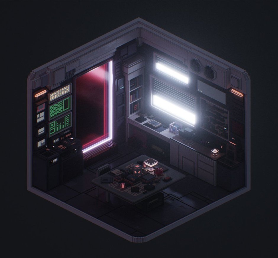 Комната в стиле киберпанк 2077