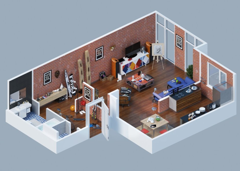 Трехмерная модель комнаты