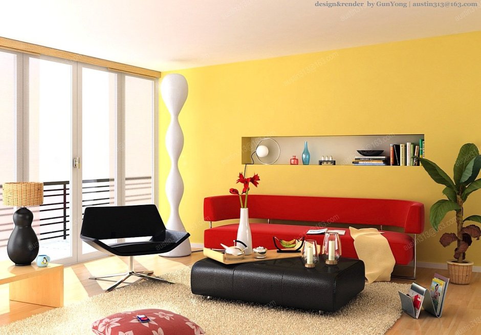 Комната с желтыми стенами