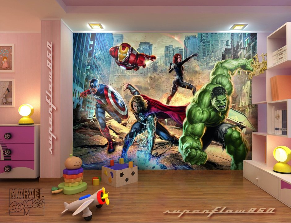 Детская комната с супергероями