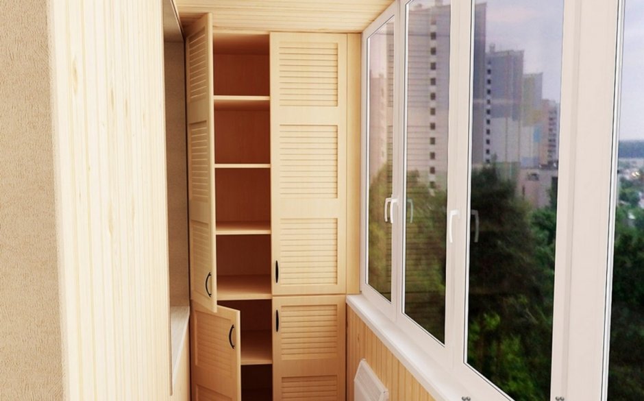 Встроенный шкаф на балконе