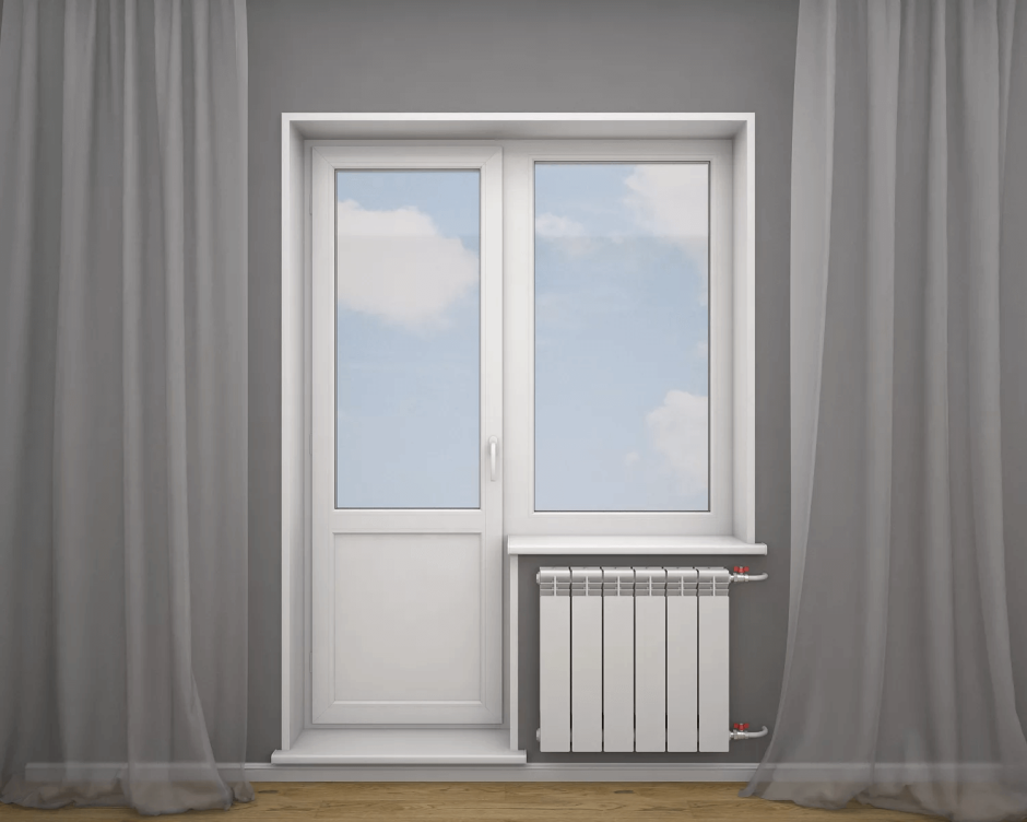 Остекленная дверь балкон