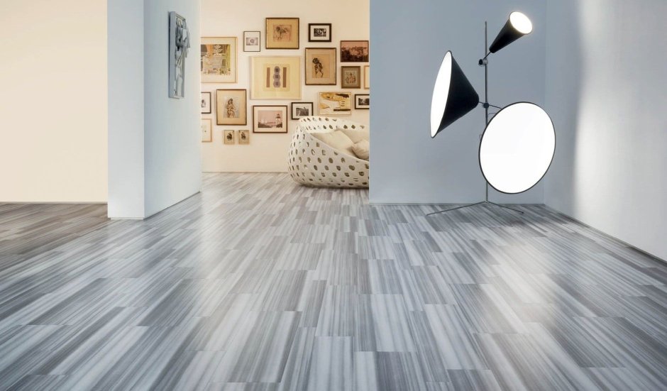 Чёрный линолеум в интерьере