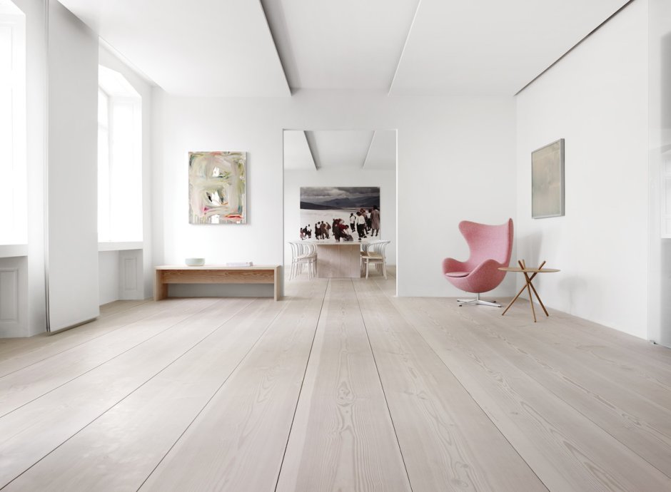 Пол белый ламинат