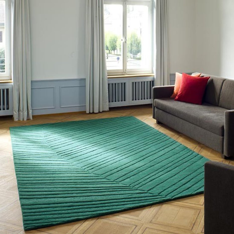 Зеленый коврик в гостиную