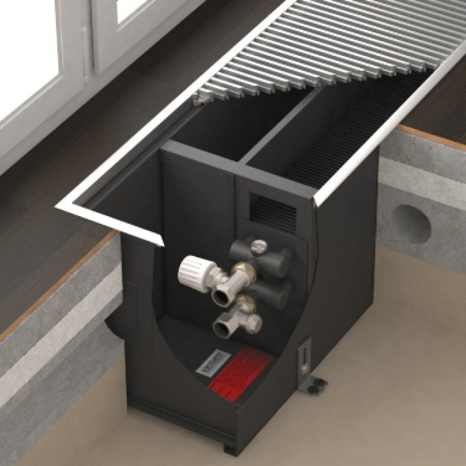 Схема подключения внутрипольного конвектора водяного отопления