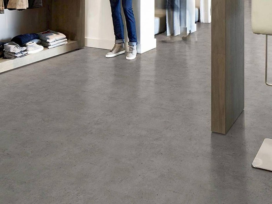 Линолеум серый Forbo Allura Flex material 63427fl Light Cement
