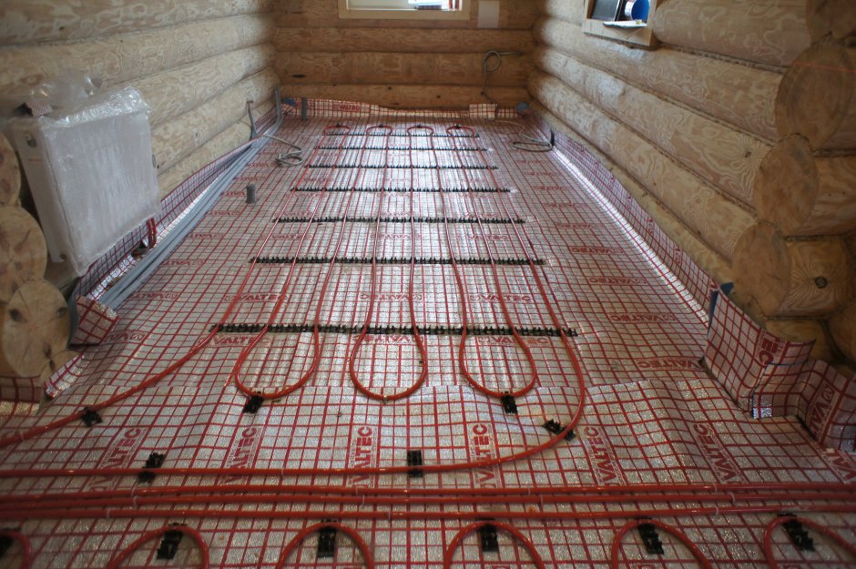 Схема укладки теплого водяного пола в деревянном доме