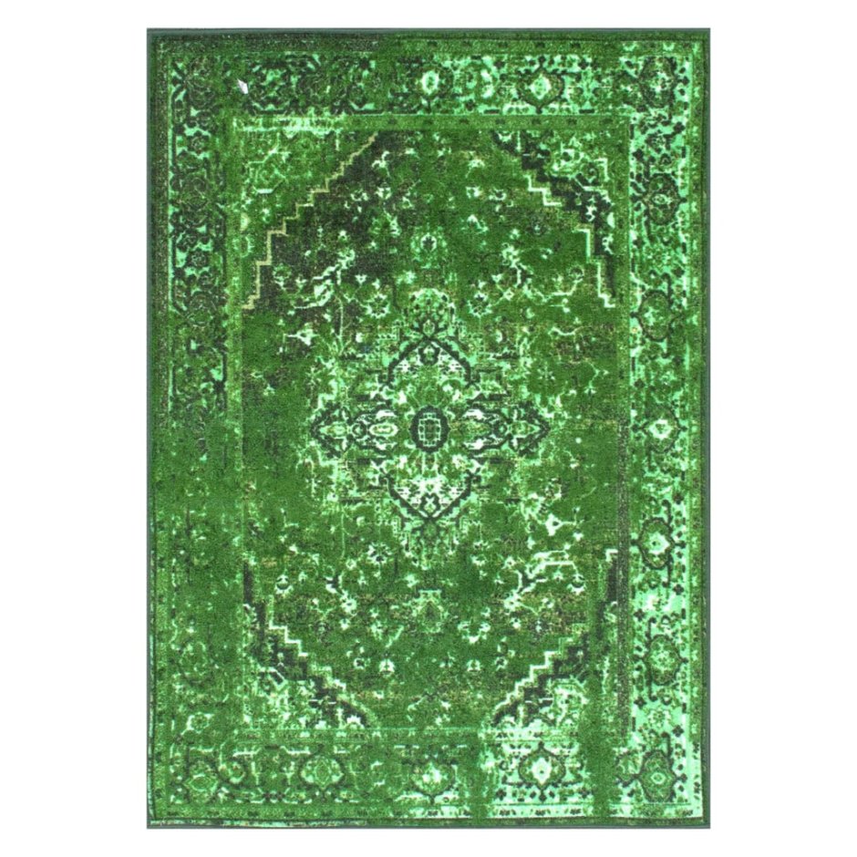 Зеленый ковер с узором