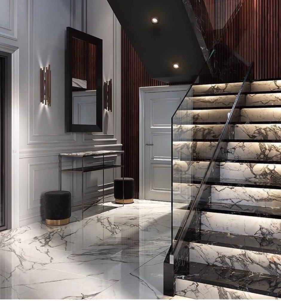 Мраморные лестницы в интерьере