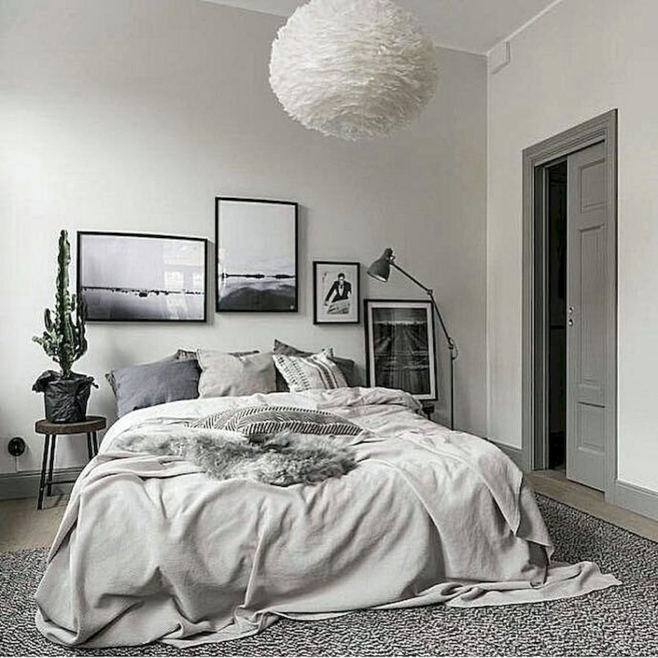 Спальня в сером стиле
