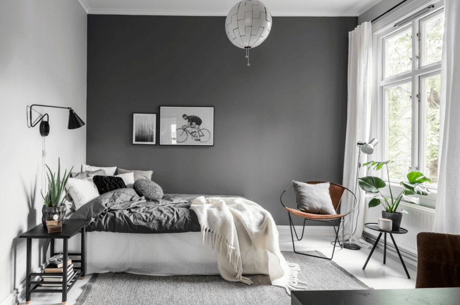 Спальня стиль Сканди серый
