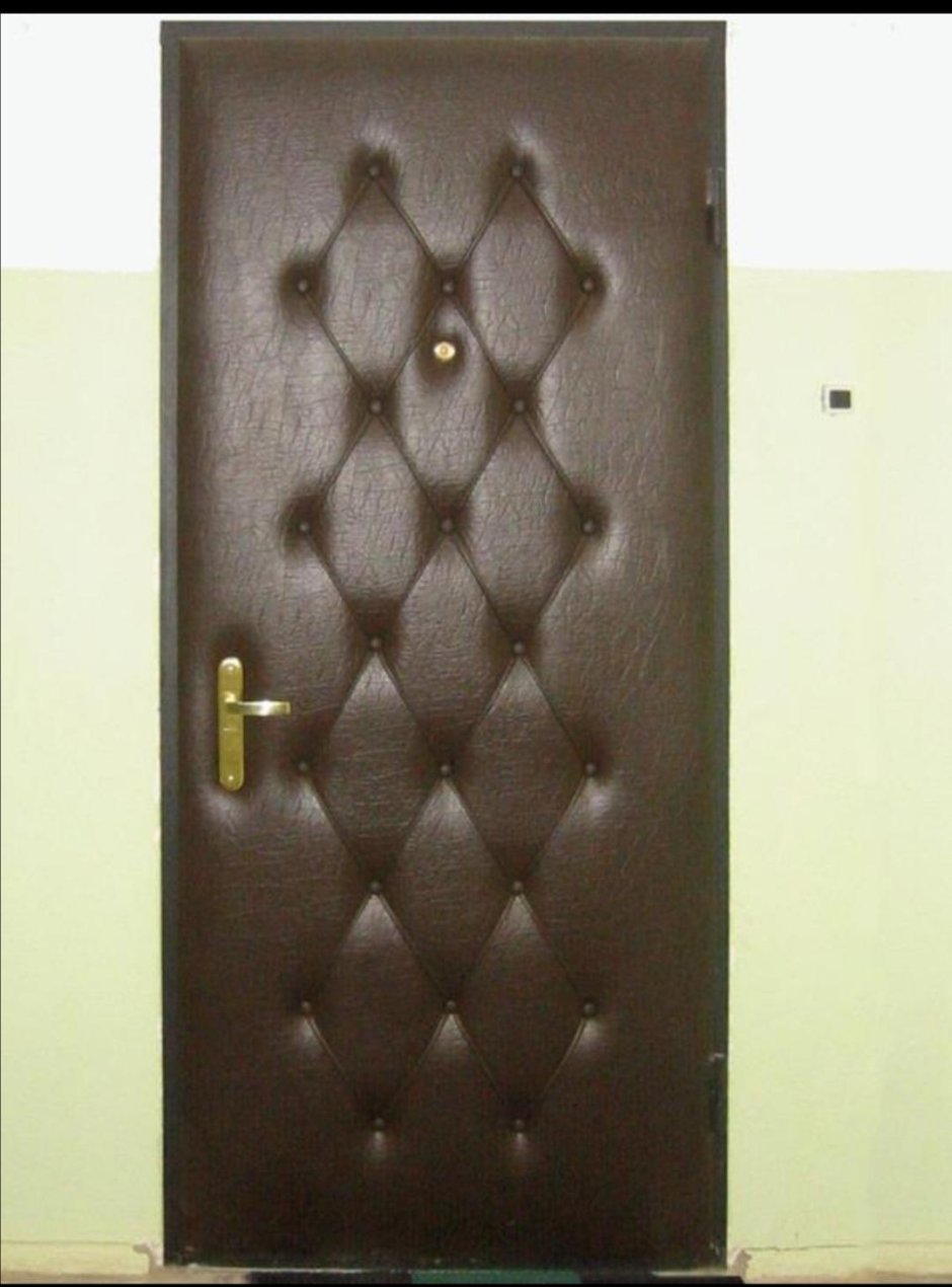 Шпонированный дверного блока с обивкой дермантином 1х2.1