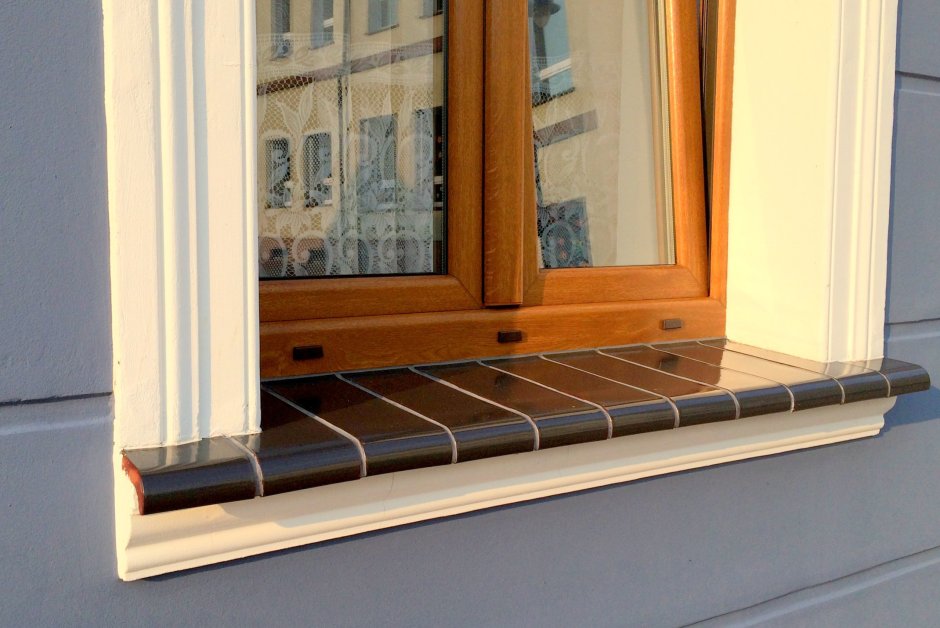 Отделка подоконников и откосов плиткой