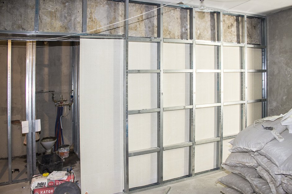 Перегородка из профиля 75х50 Кнауф технология сборки