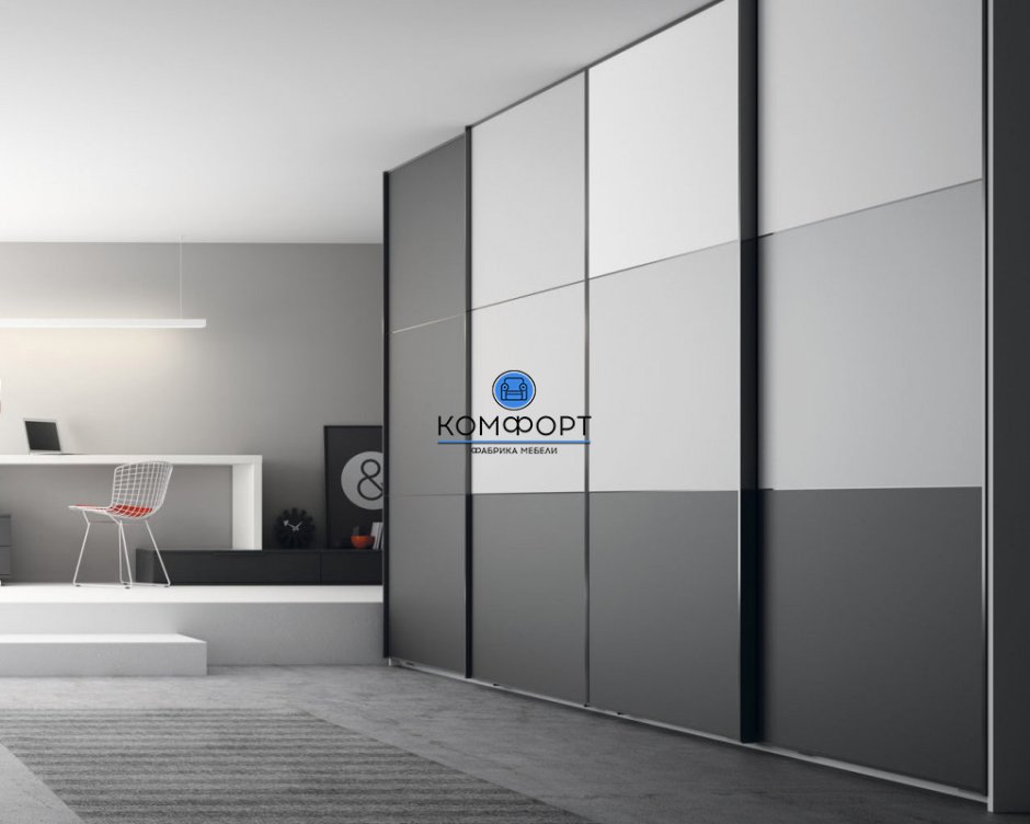 Хофф шкаф купе серый