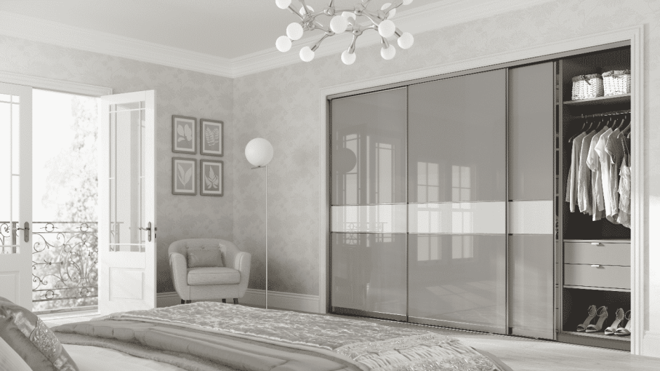 Шкаф купе светло серый