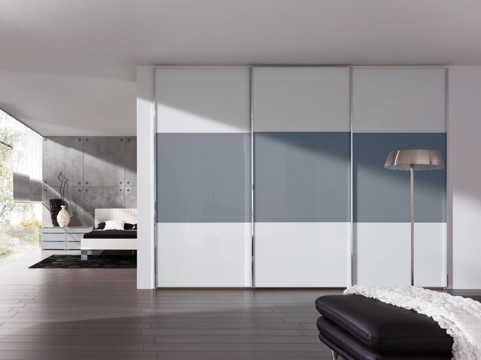 Шкаф купе серый с белым