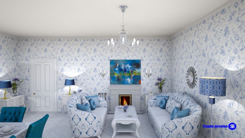 Лигхт Блуе интериор