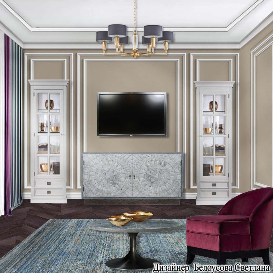 Гостиная Неоклассика 35м2