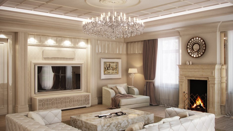 Багет в интерьере современной гостиной