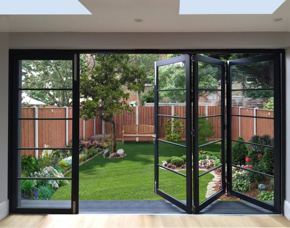 Складная дверь в интерьере