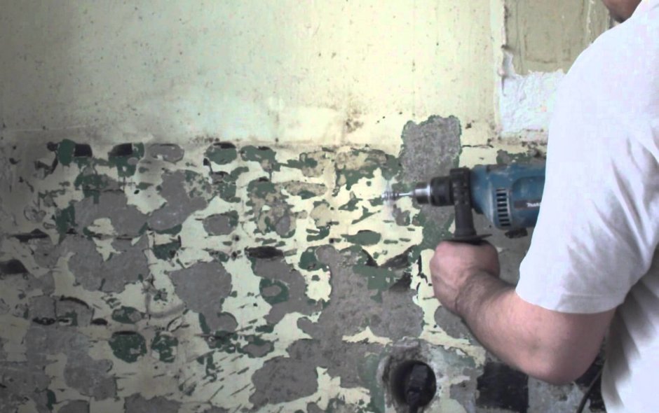 Снятие краски со стен