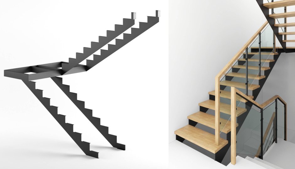 Лестница косоур из листа