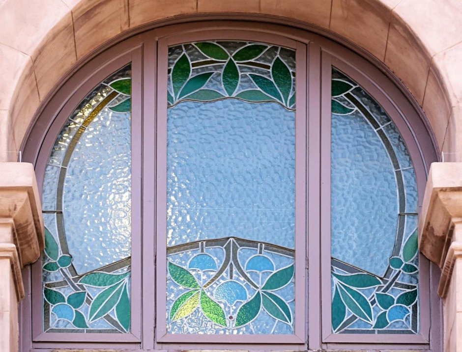 Модерн ар нуво окна витражи