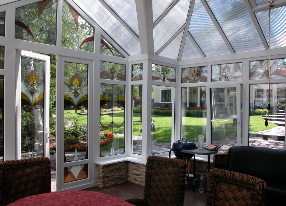 Окно зимний сад