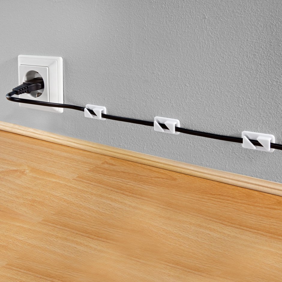 Фиксаторы проводов к стене