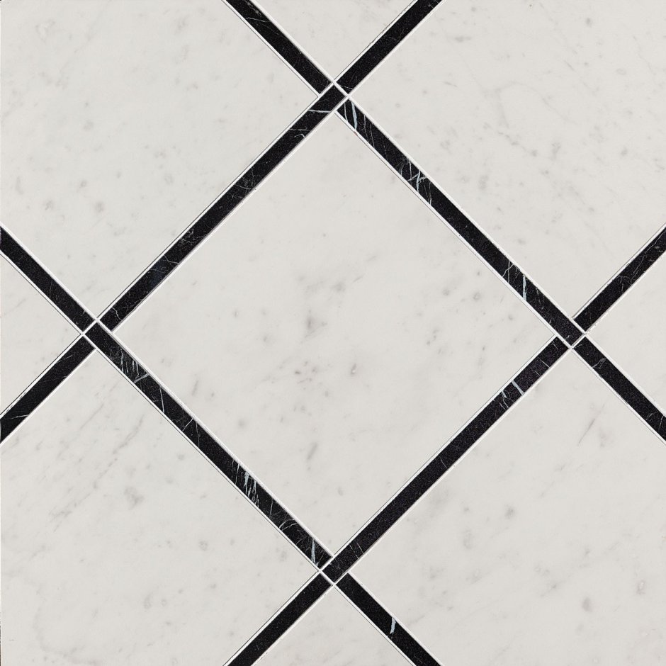 Декор Fap Ceramiche ROMA Diamond incroci Carrara Nero reale Inserto 60x60