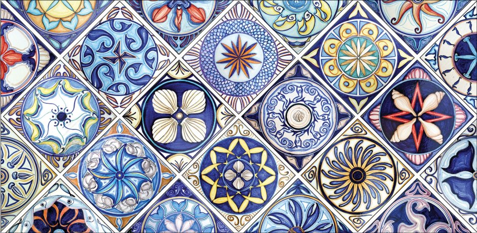 Мозайка из обломков керамической плитки